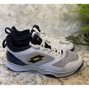 Lotto Men's Mirage 200 Speed Tennis Shoes White blue Yellow size 8 US athletic‎